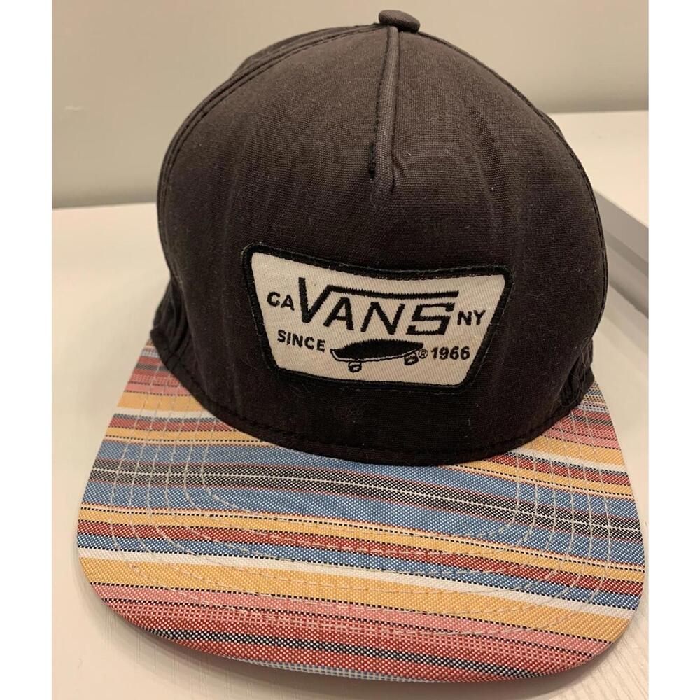 Vans Hat Men's Striped Skateboard Cap Adjustable Colorful Stripes Black